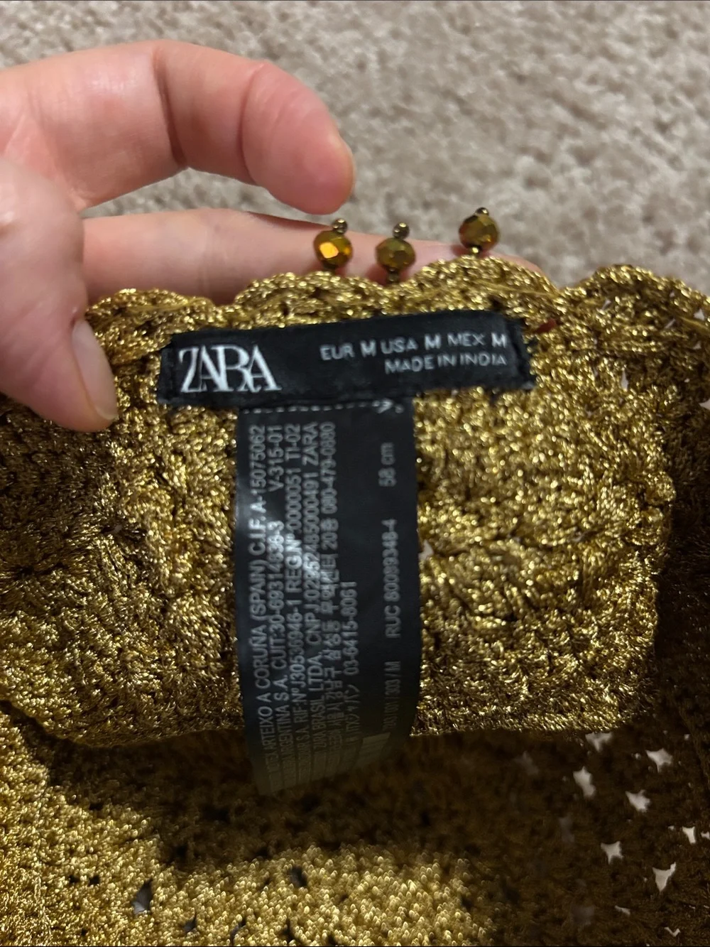 Zara Gold Beaded Crochet Hair Accessory